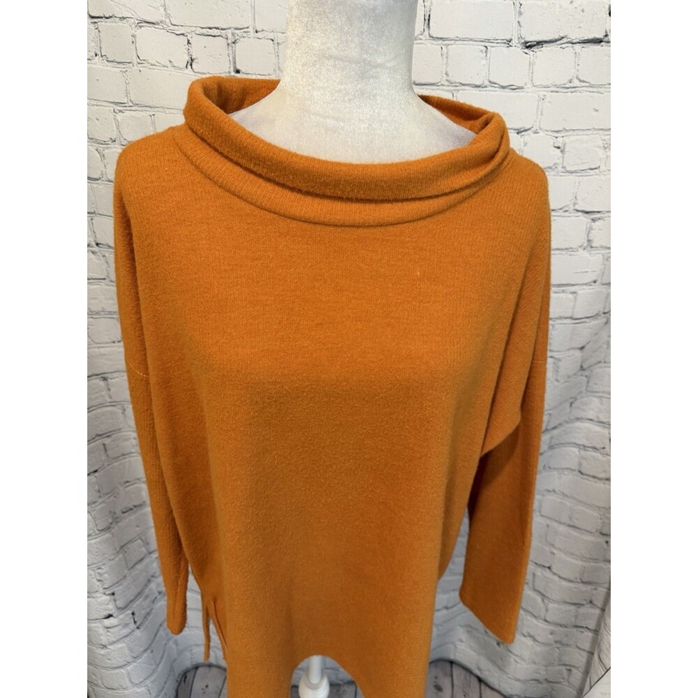 Antropologie Cowl Neck Oversized Women's Orange Sweater Size Medium - Picture 3 of 11